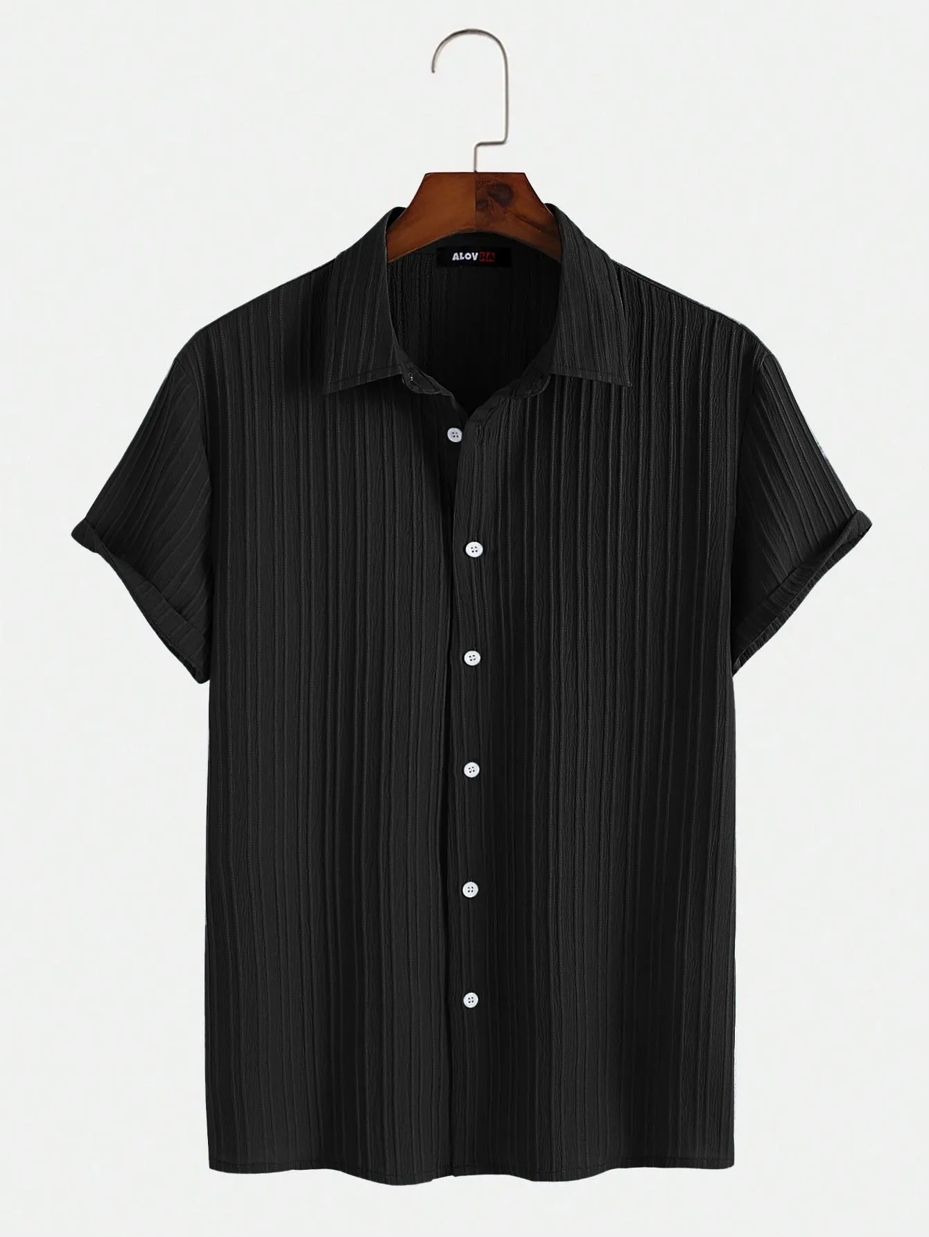 Versatile Texture Solid Color Short-Sleeved Shirt