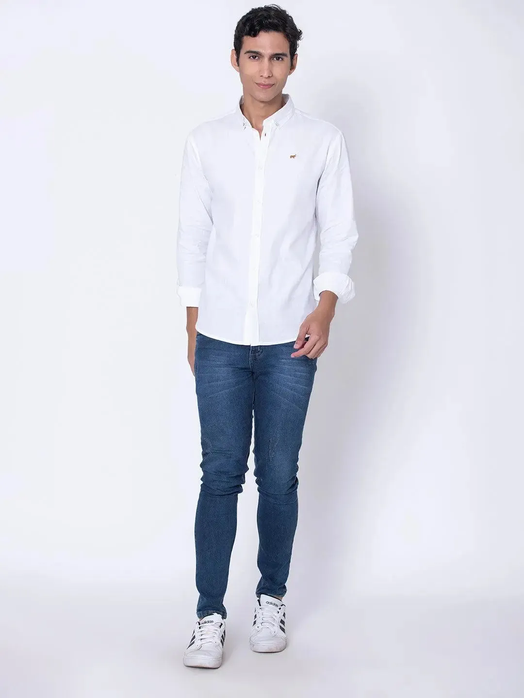 White Button Down Casual Shirt