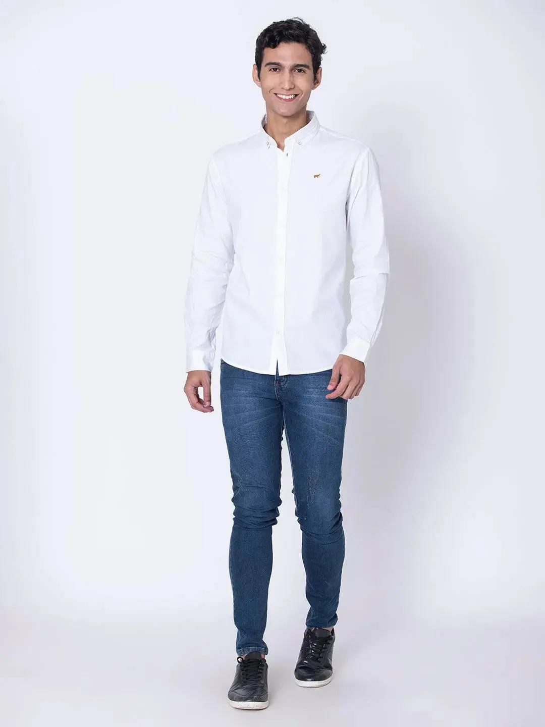 White Button Down Casual Shirt