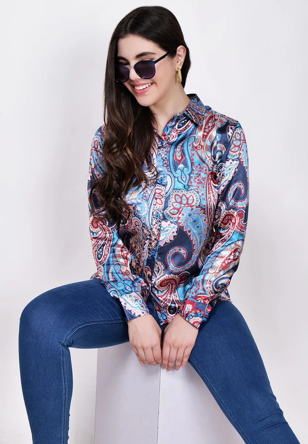 Women Classic Paisley Printed Casual Shirt