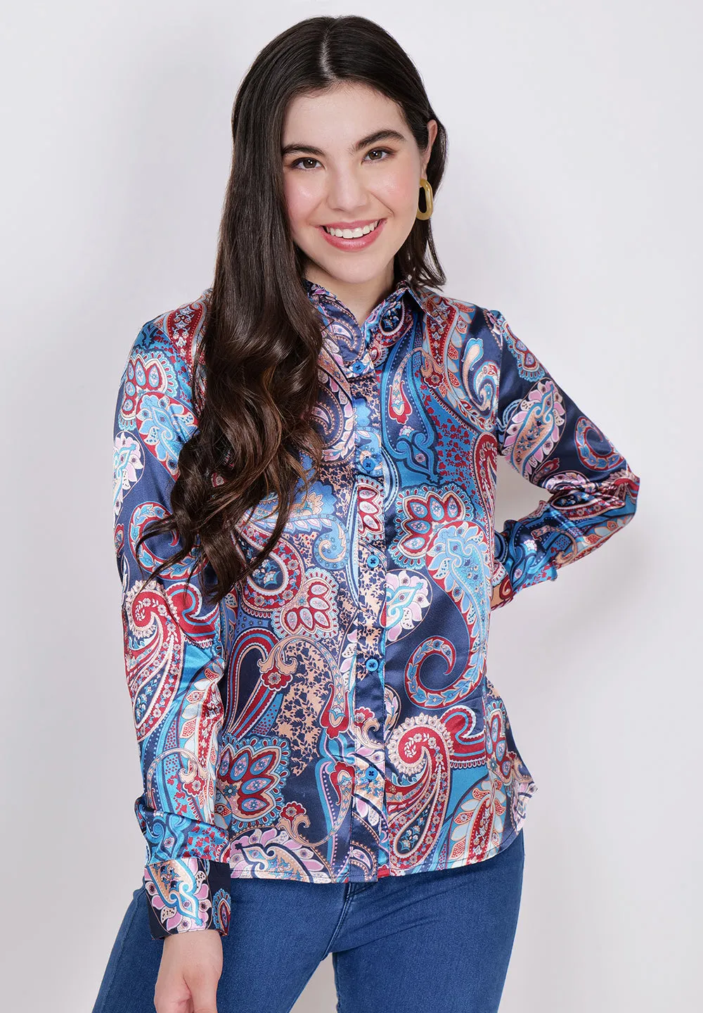 Women Classic Paisley Printed Casual Shirt