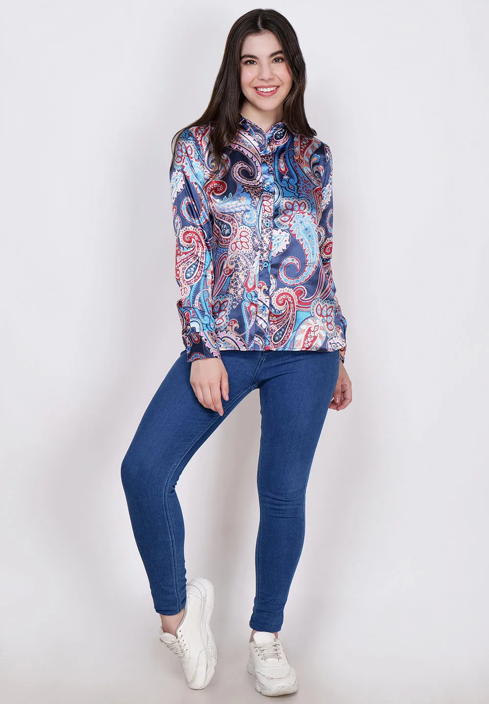 Women Classic Paisley Printed Casual Shirt