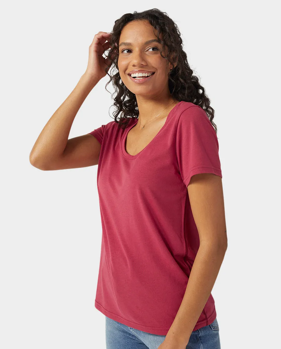 Women's Divide Scoop Neck Tee SS