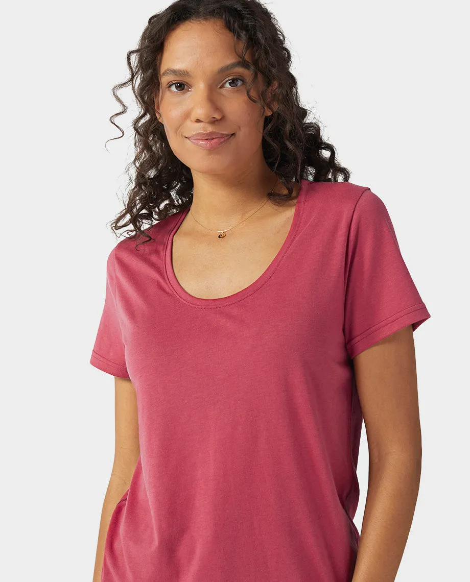 Women's Divide Scoop Neck Tee SS