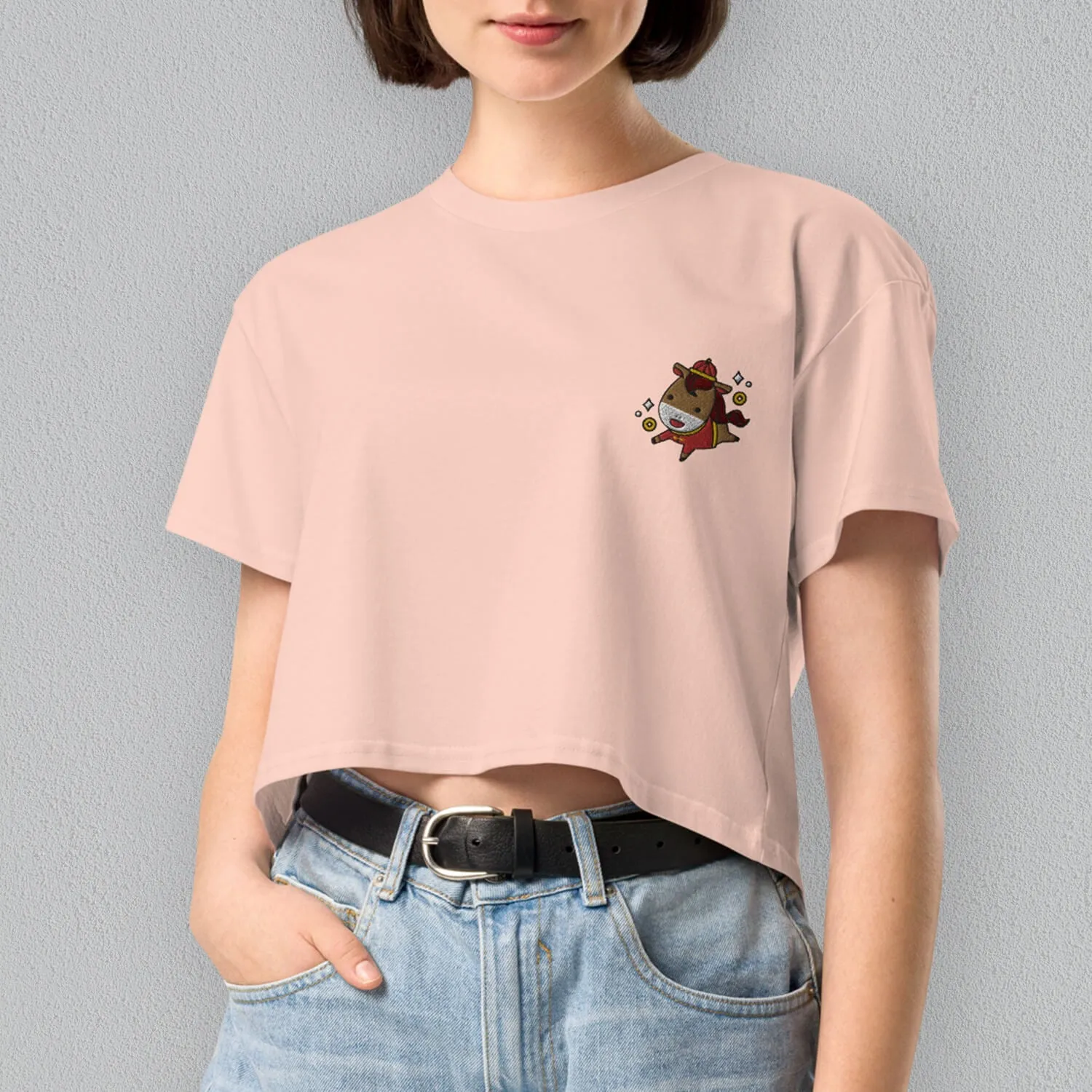 Year of the Horse Embroidered Crop T-Shirt